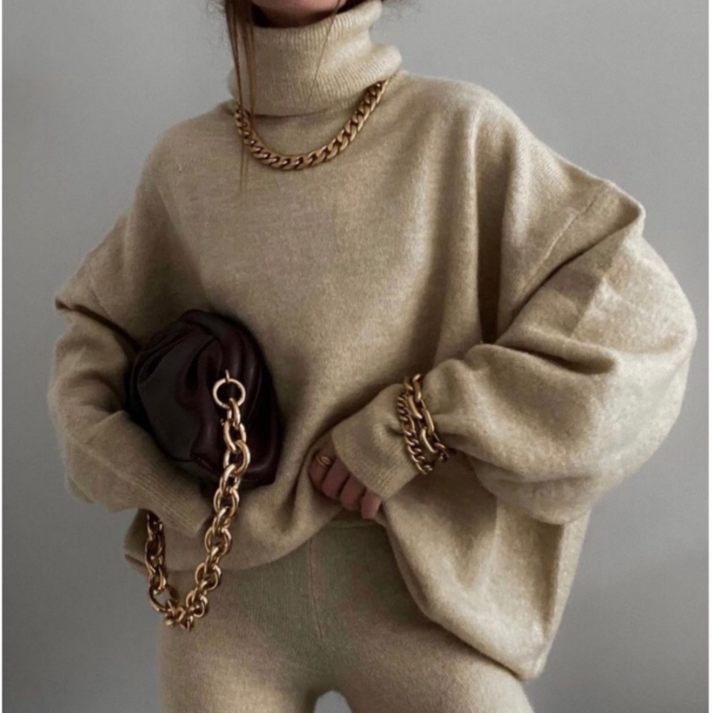 Zara wool and alpaca blend turtleneck sweater